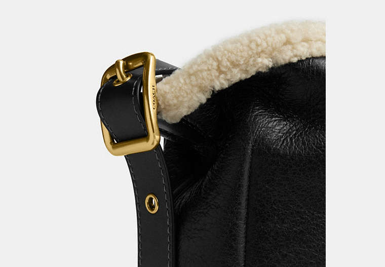 Bleecker Bucket Bag In Shearling