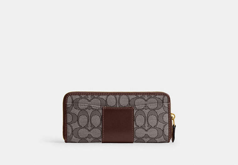 Essential Slim Accordion Zip Wallet In Signature Jacquard