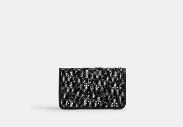 Essential Slim Card Case In Crystal Signature Jacquard