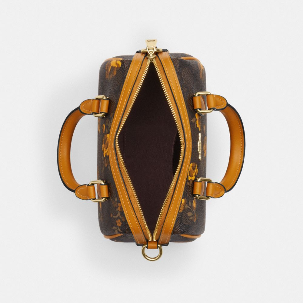 Mini Rowan Crossbody Bag In Signature Canvas With Floral Print
