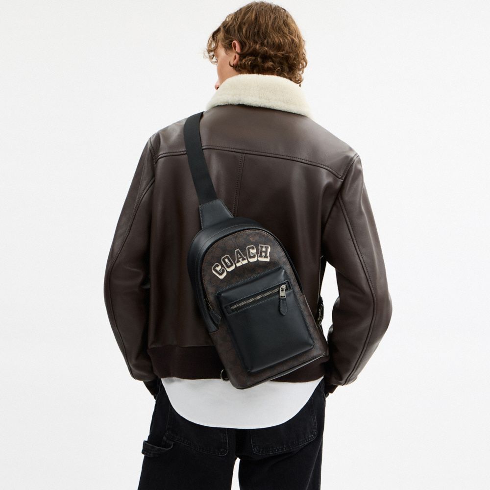 West Pack In Signature Canvas With Varsity Graphic