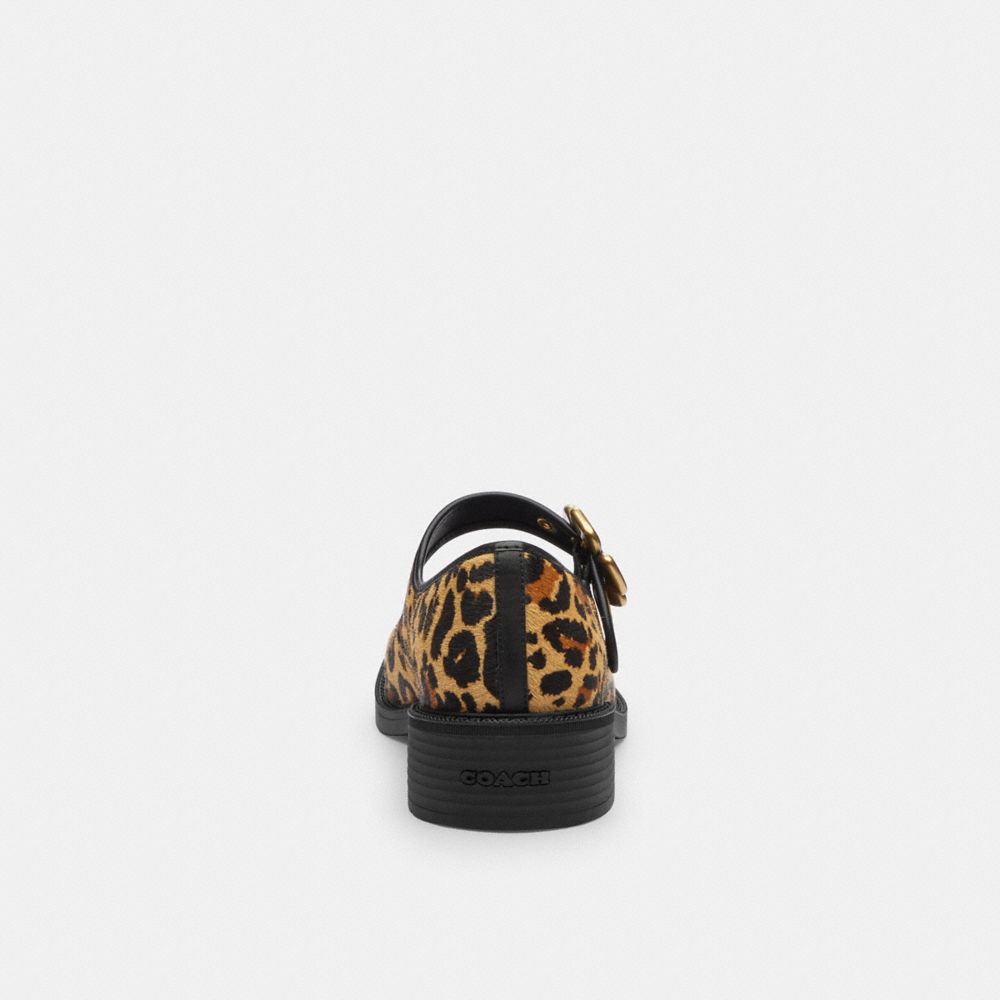 Tea Rose Mary Jane With Leopard Print