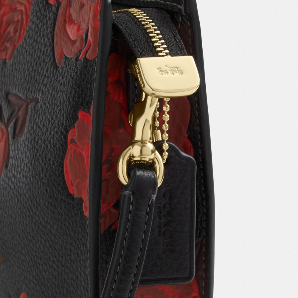 Slim Crossbody Bag With Floral Print