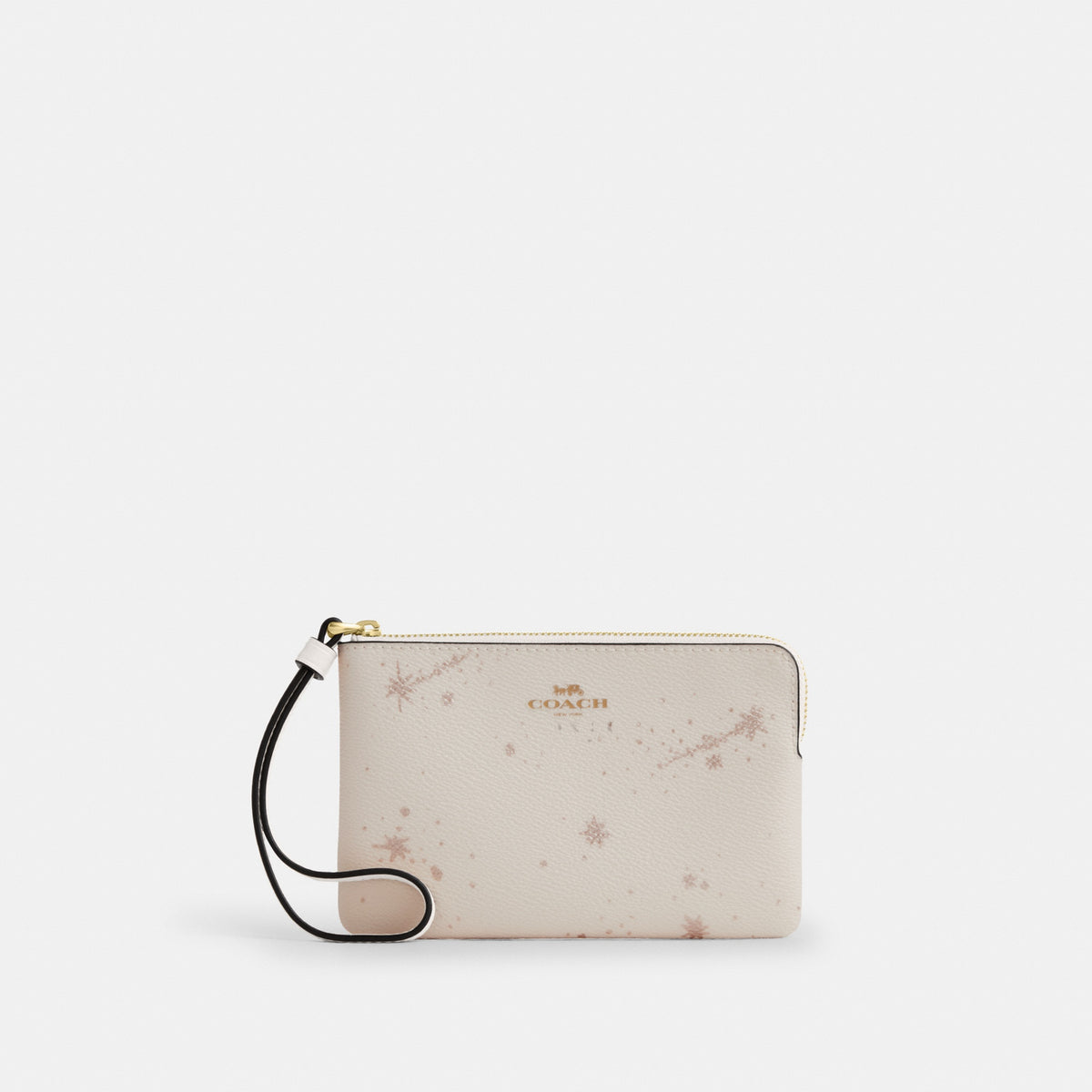 Corner Zip Wristlet With Star Print