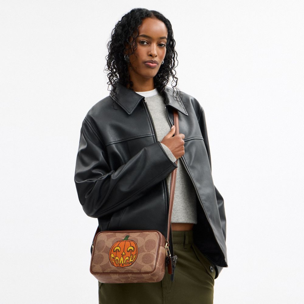 Jamie Camera Bag In Signature Canvas With Halloween Print