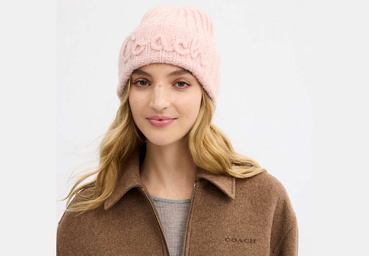 Coach Script Knit Beanie