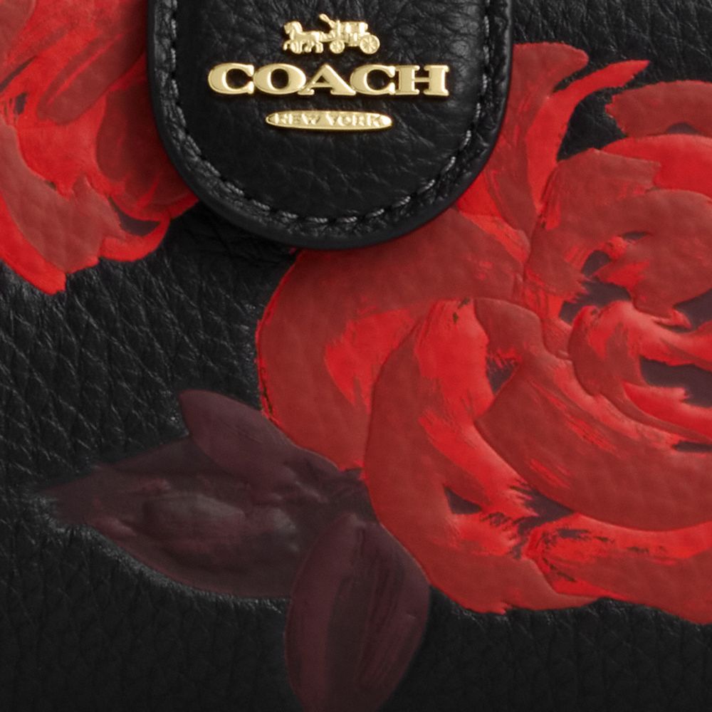 Medium Corner Zip Wallet With Floral Print