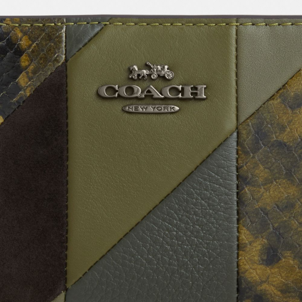 Snap Wallet With Patchwork And Snake Print