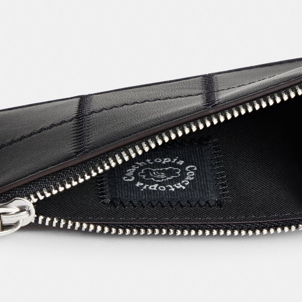 Zip Card Case With Key Ring In Upcrafted Leather