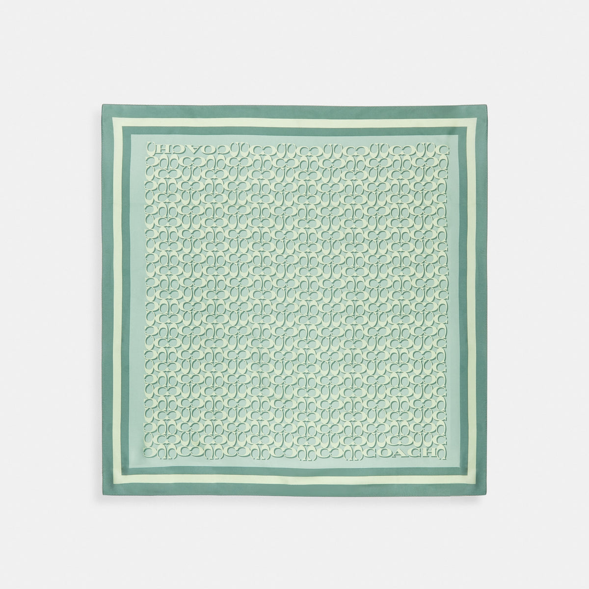 Iconic Motifs Print Silk Square Scarf