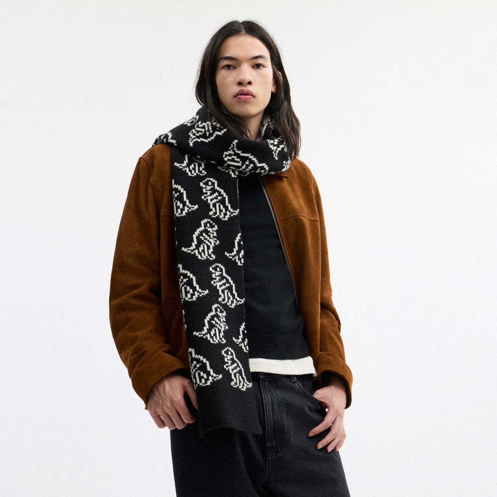Dino Print Knit Muffler
