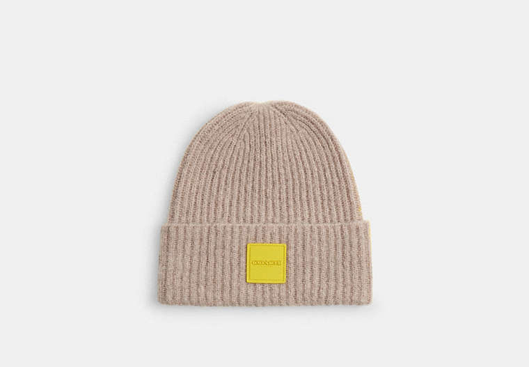 Colorblock Beanie With Rubber Patch