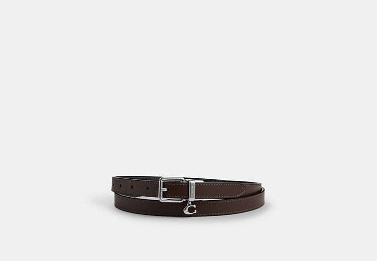 Roller Buckle Cut-To-Size Reversible Belt With Charm, 18 Mm
