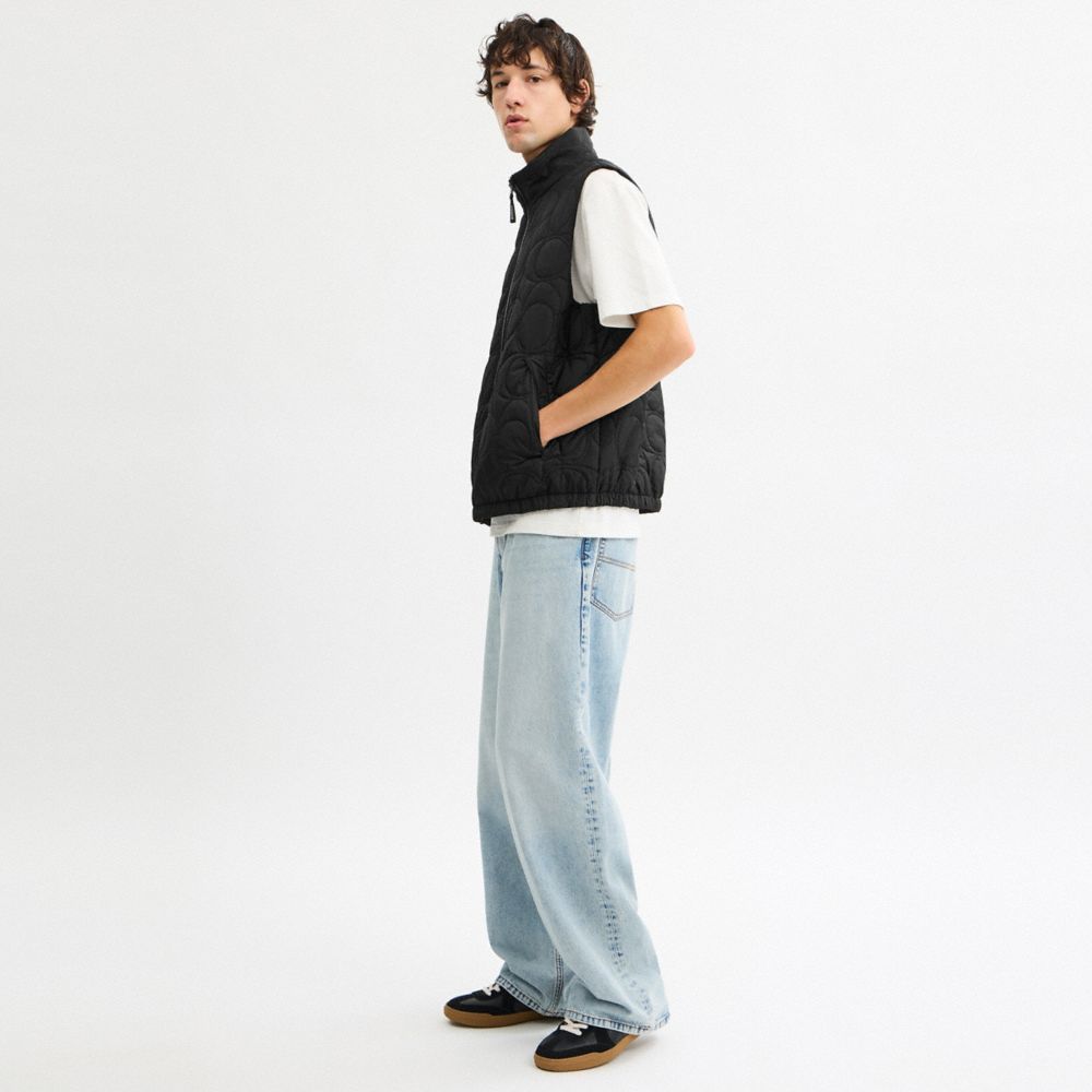 Quilted Signature Puffer Vest In Recycled Polyester