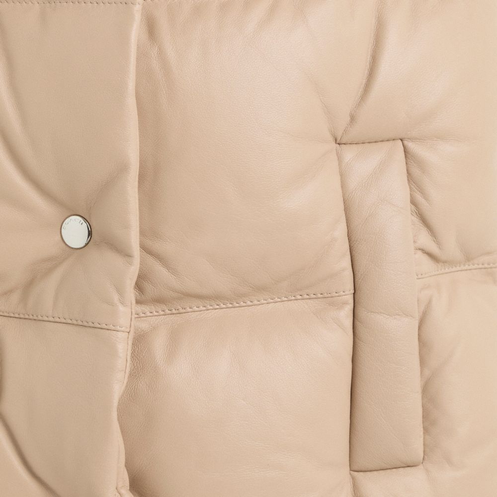 Restored Leather Puffer Vest