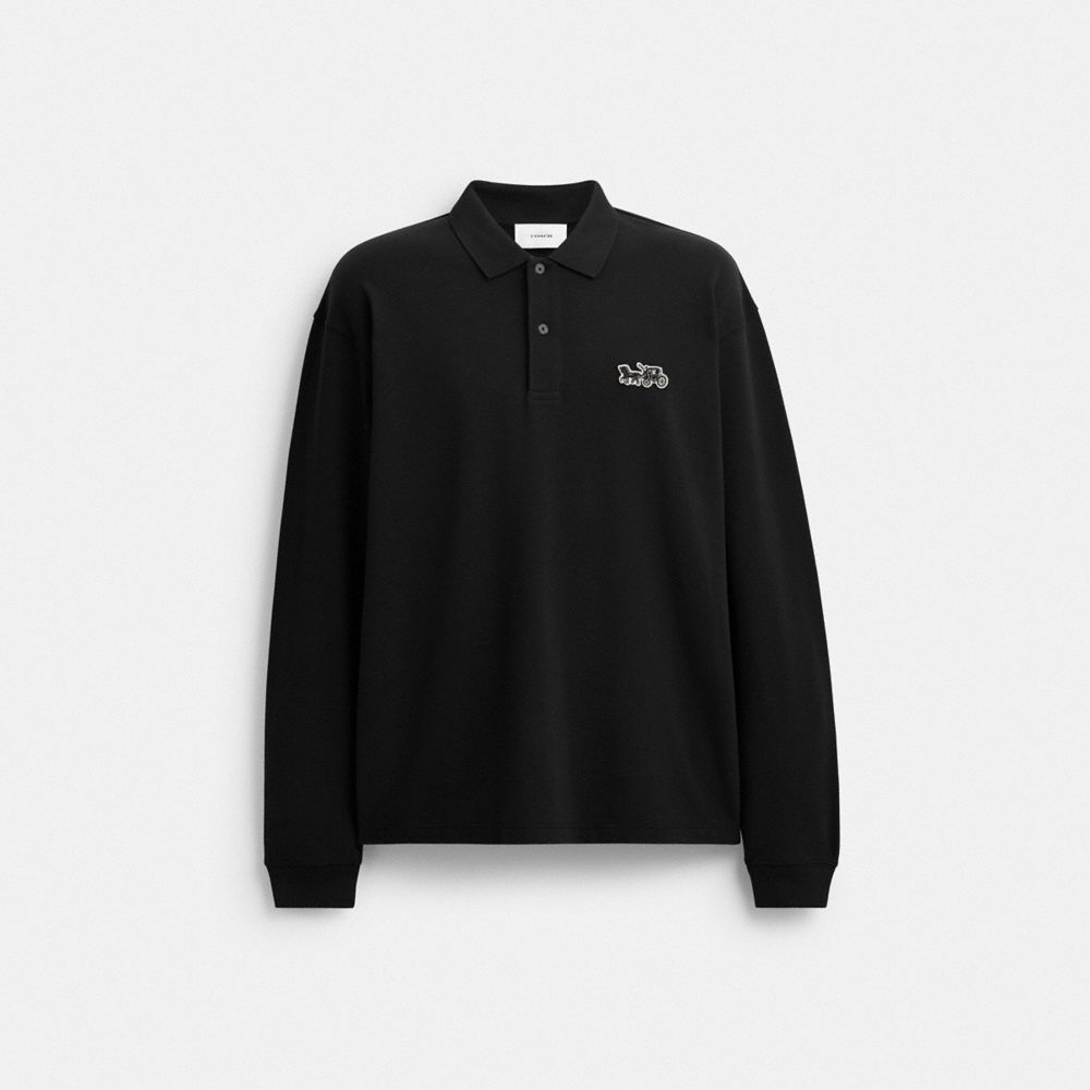 Horse And Carriage Long Sleeve Polo