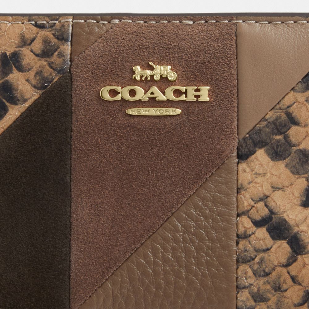 Snap Wallet With Patchwork And Snake Print