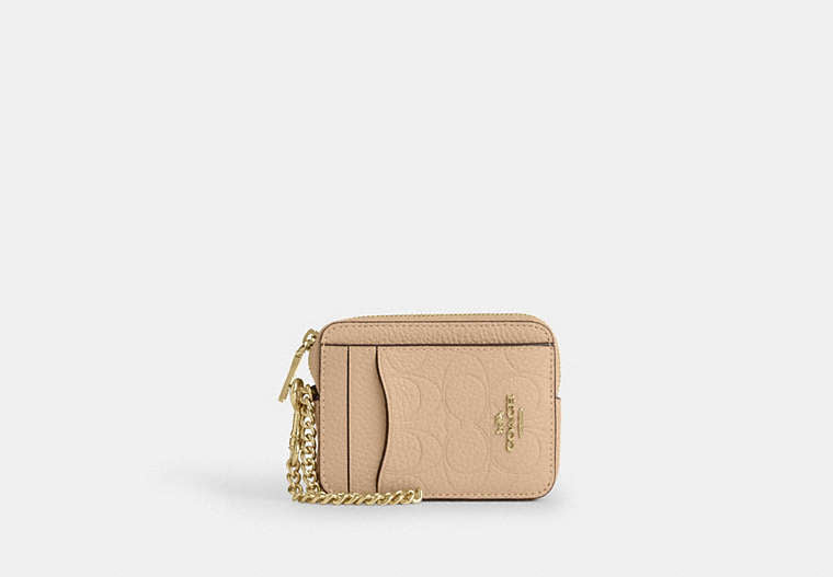 Zip Card Case In Signature Leather