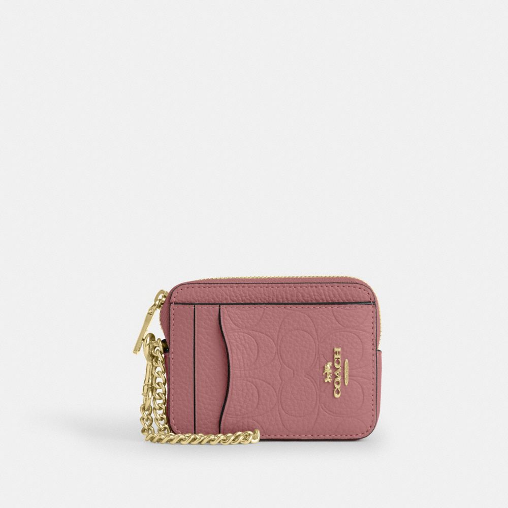 Zip Card Case In Signature Denim