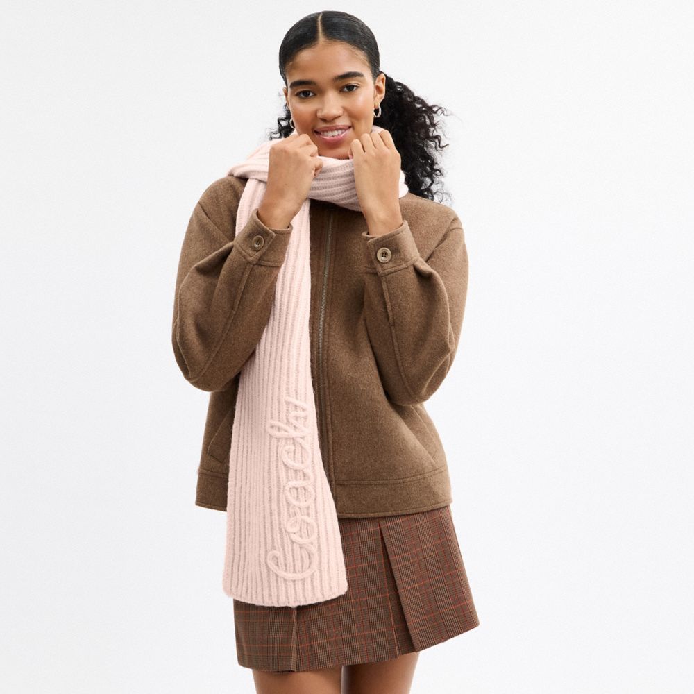 Coach Script Knit Muffler
