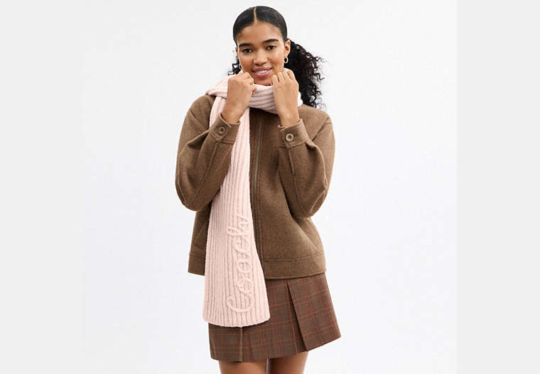 Coach Script Knit Muffler