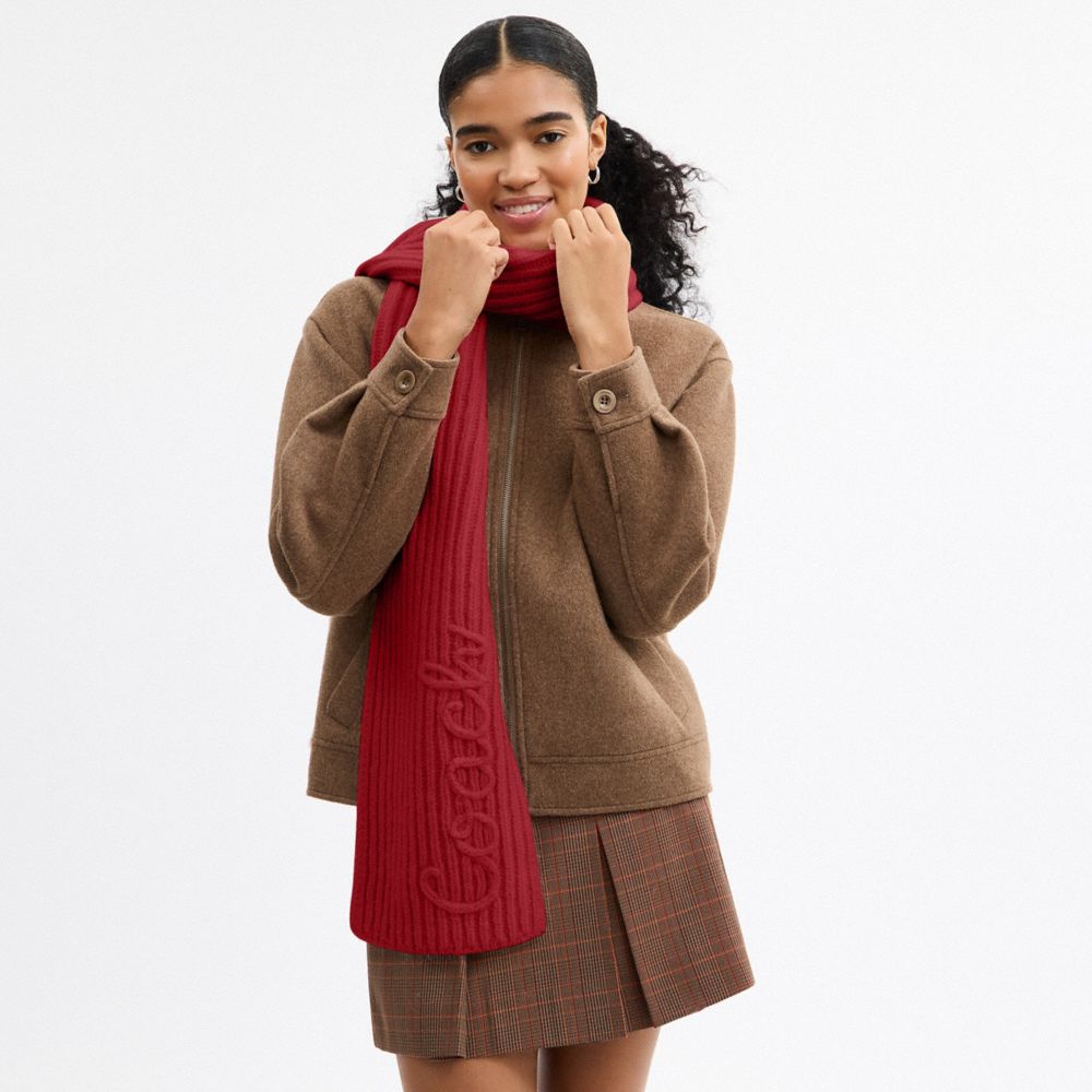 Coach Script Knit Muffler