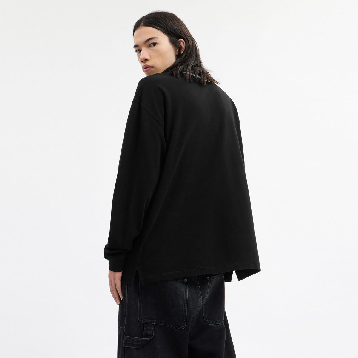 Signature Trim Long Sleeve Polo In Regenerative Cotton