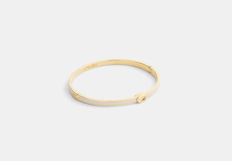 Thin Enamel Signature Hinged Bangle