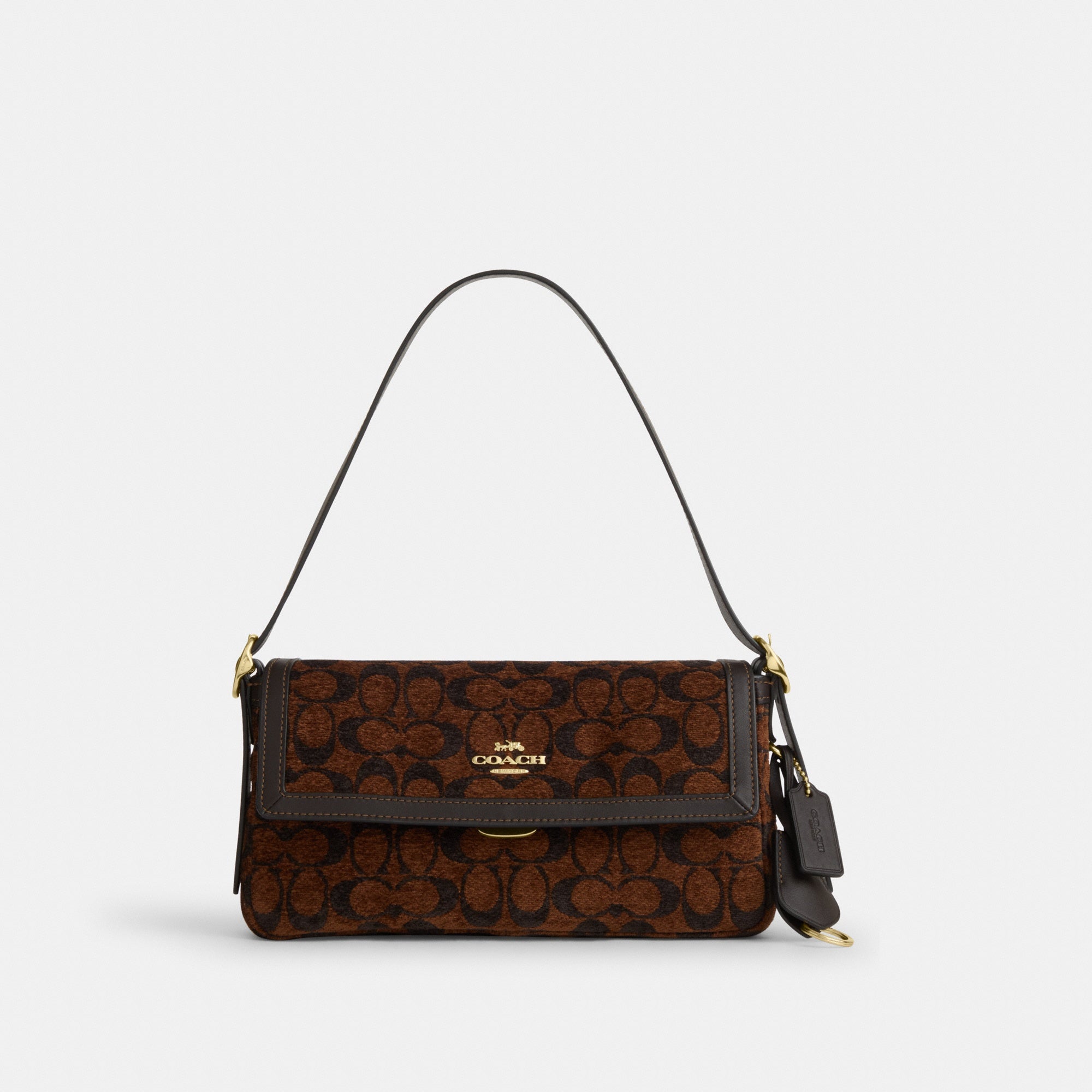Etta Small Flap Shoulder Bag In Signature Chenille