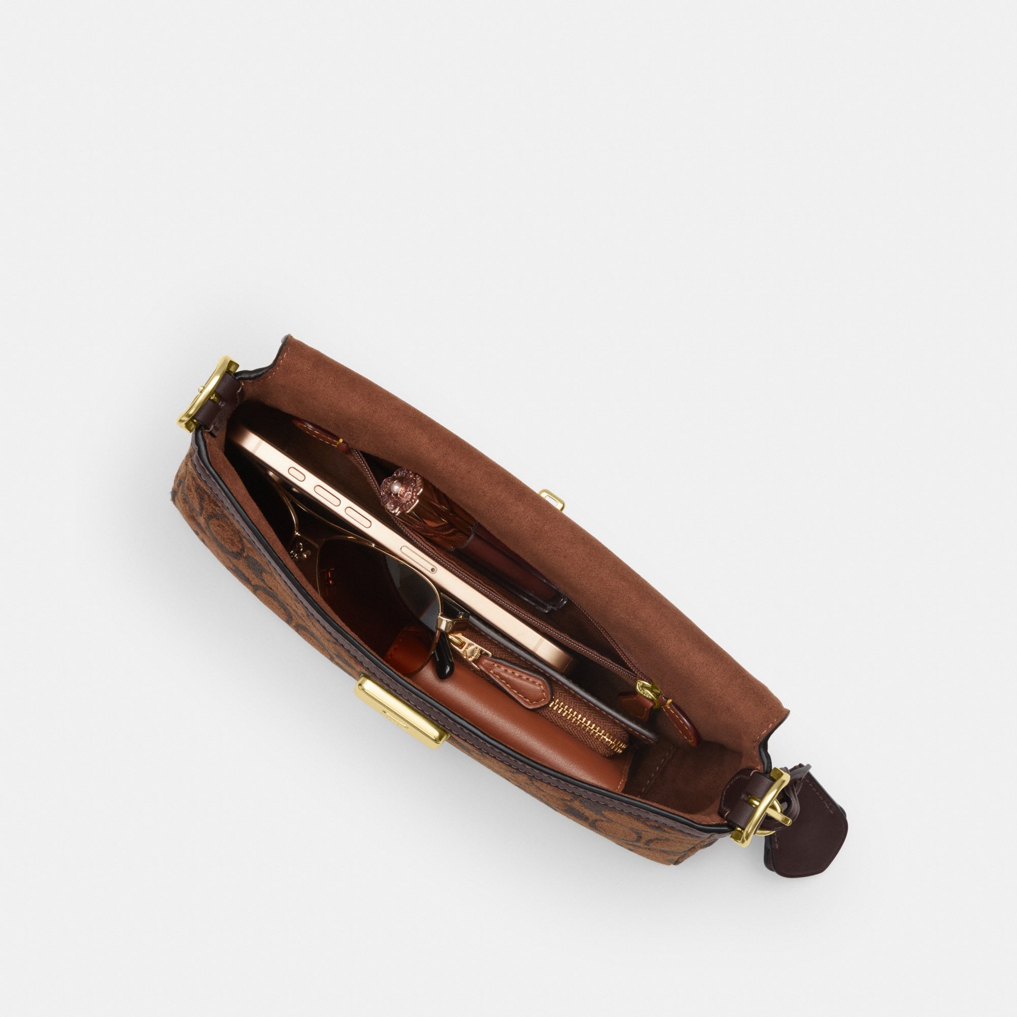 Etta Small Flap Shoulder Bag In Signature Chenille