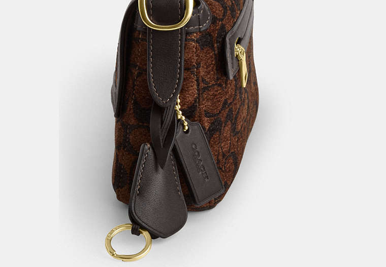 Etta Small Flap Shoulder Bag In Signature Chenille