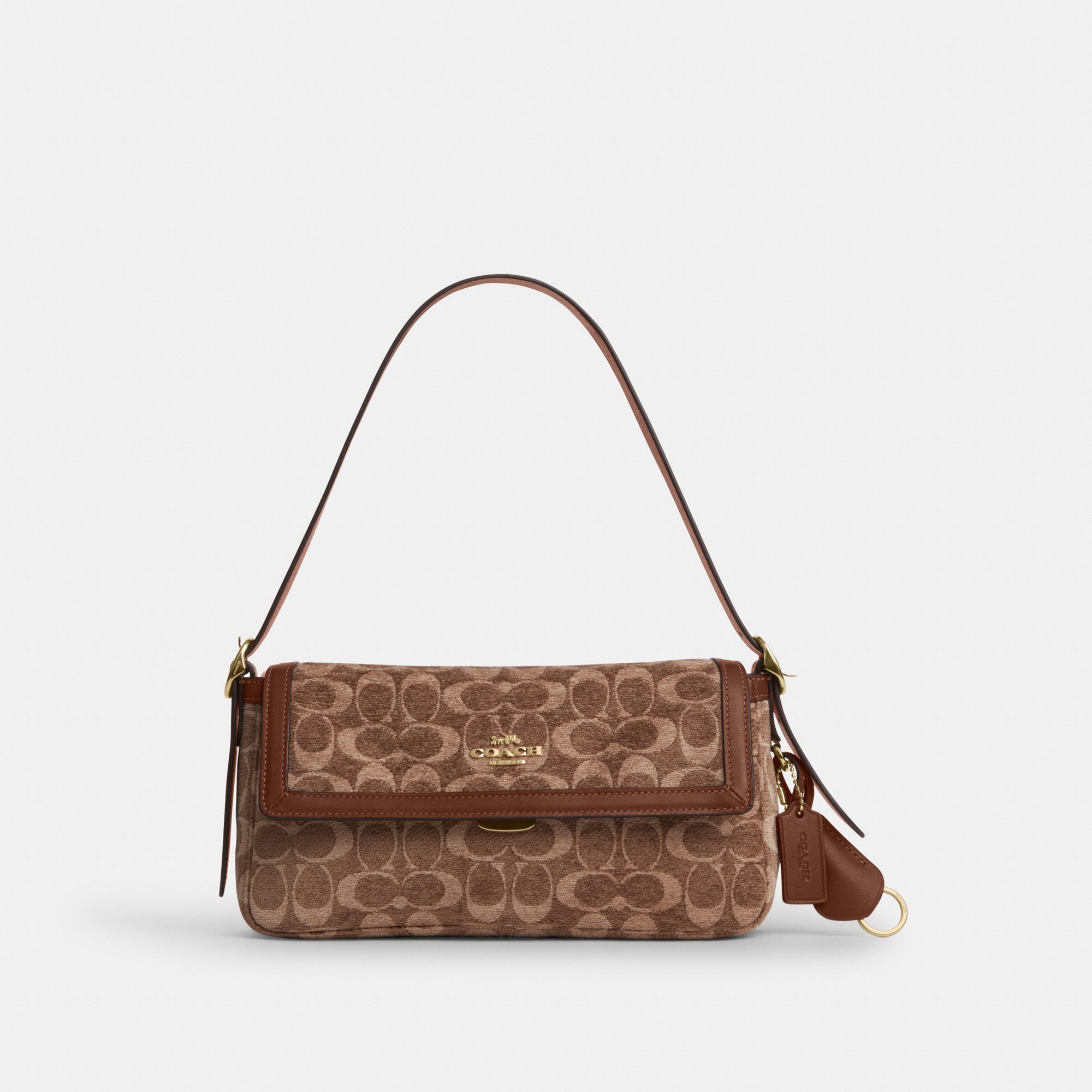Etta Small Flap Shoulder Bag In Signature Chenille
