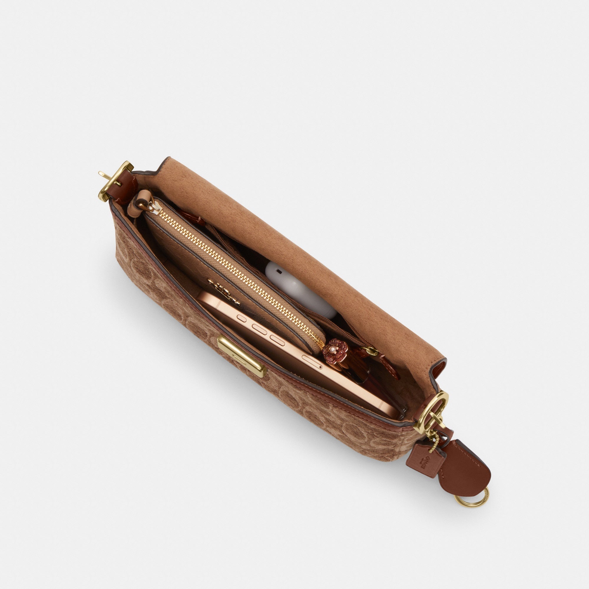 Etta Small Flap Shoulder Bag In Signature Chenille