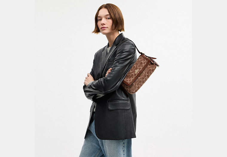 Etta Small Flap Shoulder Bag In Signature Chenille