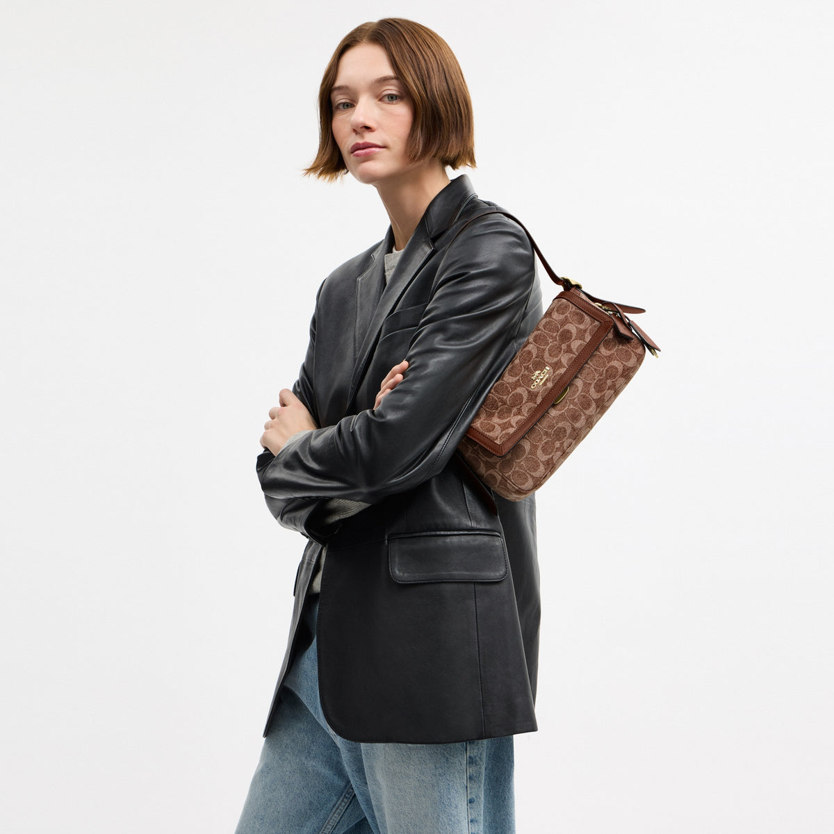 Etta Small Flap Shoulder Bag In Signature Chenille