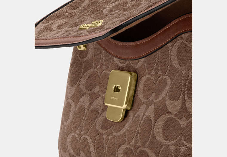 Etta Small Flap Shoulder Bag In Signature Chenille