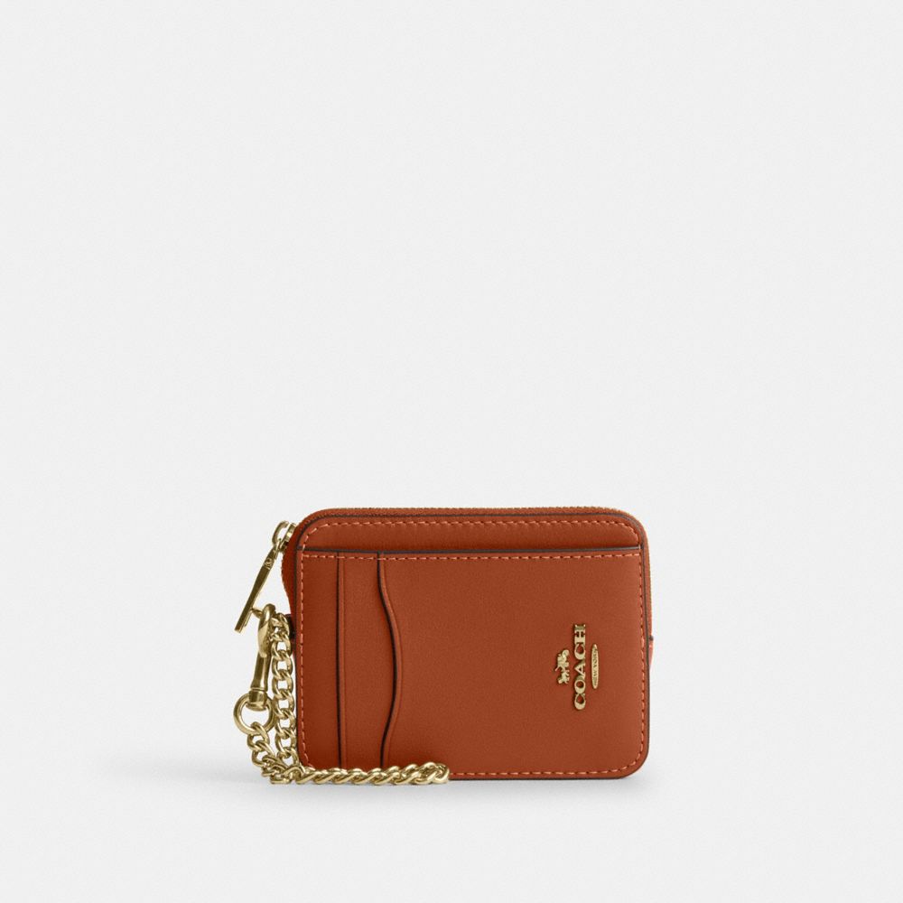 Zip Card Case In Signature Denim