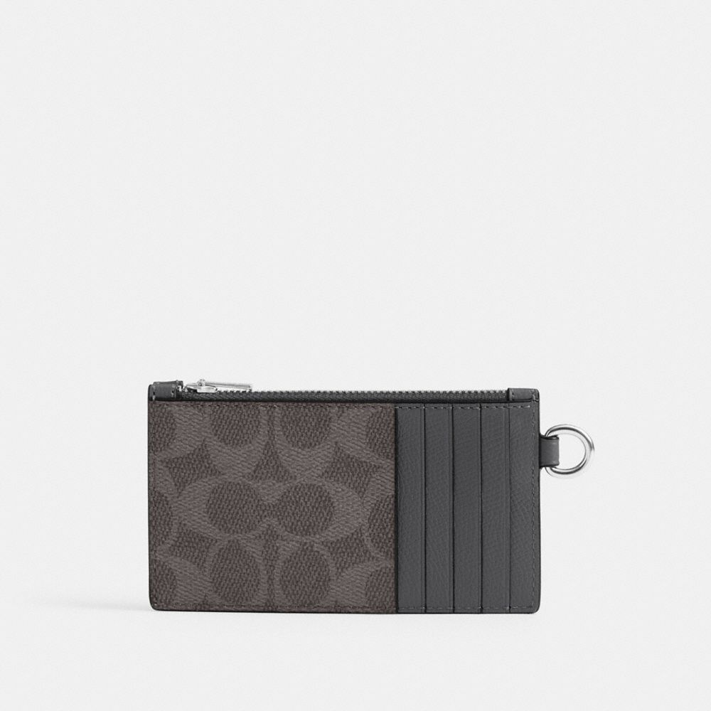 Zip Card Case With Chain In Signature Canvas