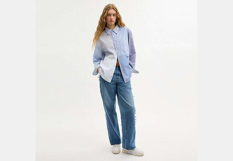 Repurposed Cotton Patchwork Oxford Shirt