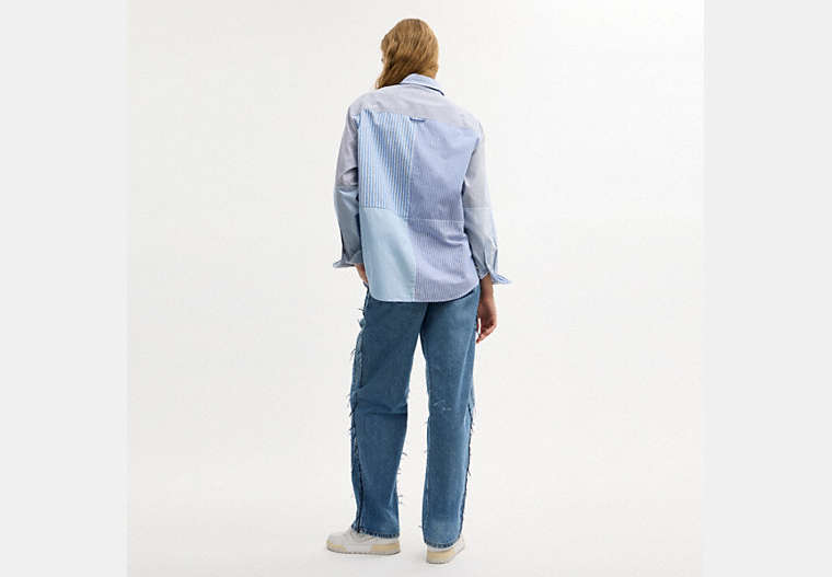 Repurposed Cotton Patchwork Oxford Shirt