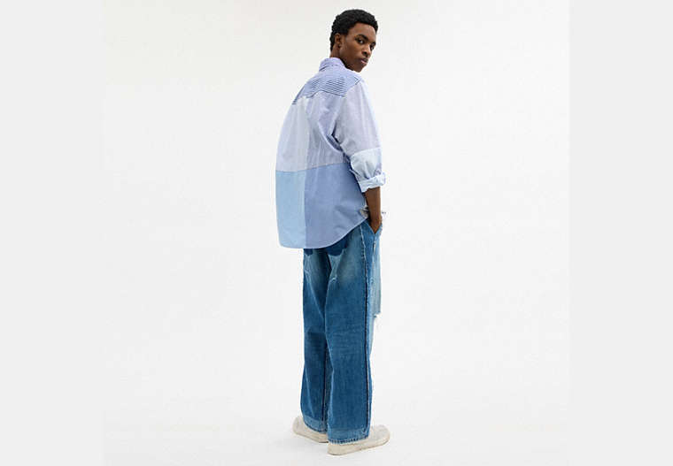 Repurposed Cotton Patchwork Oxford Shirt