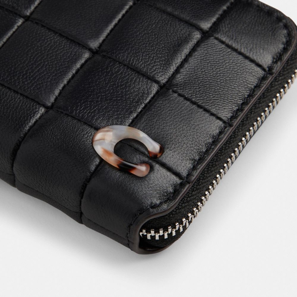 Zip Around Wallet In Checkerboard Upcrafted Leather