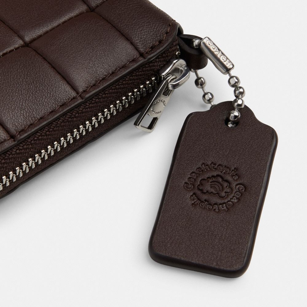 Zip Around Wallet In Checkerboard Upcrafted Leather
