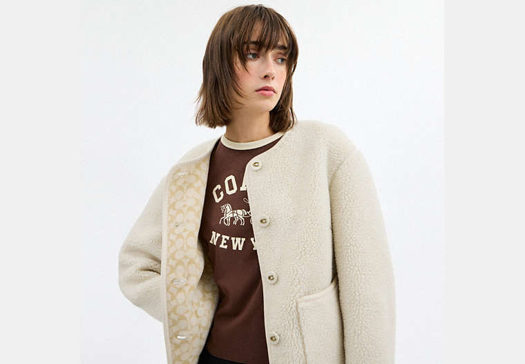 Short Sherpa Cardi Jacket