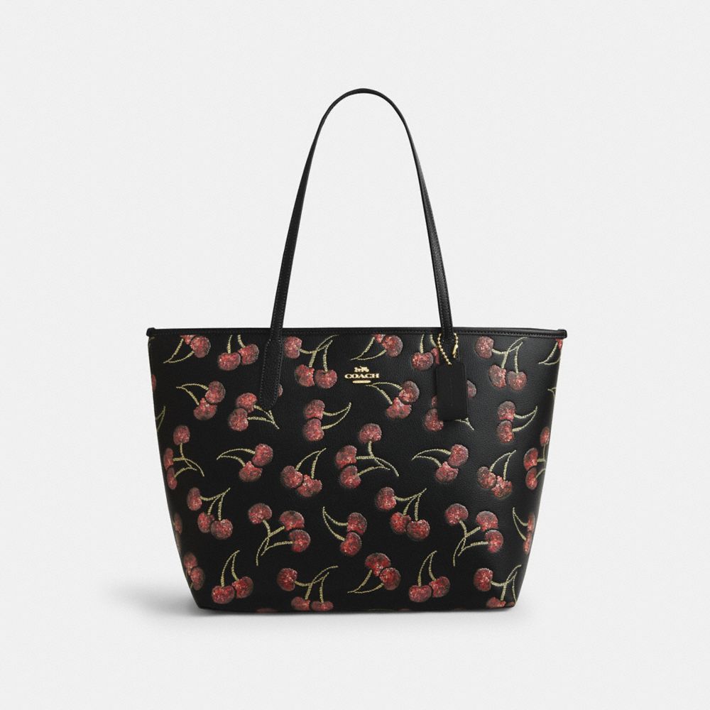 City Tote Bag With Cherry Print