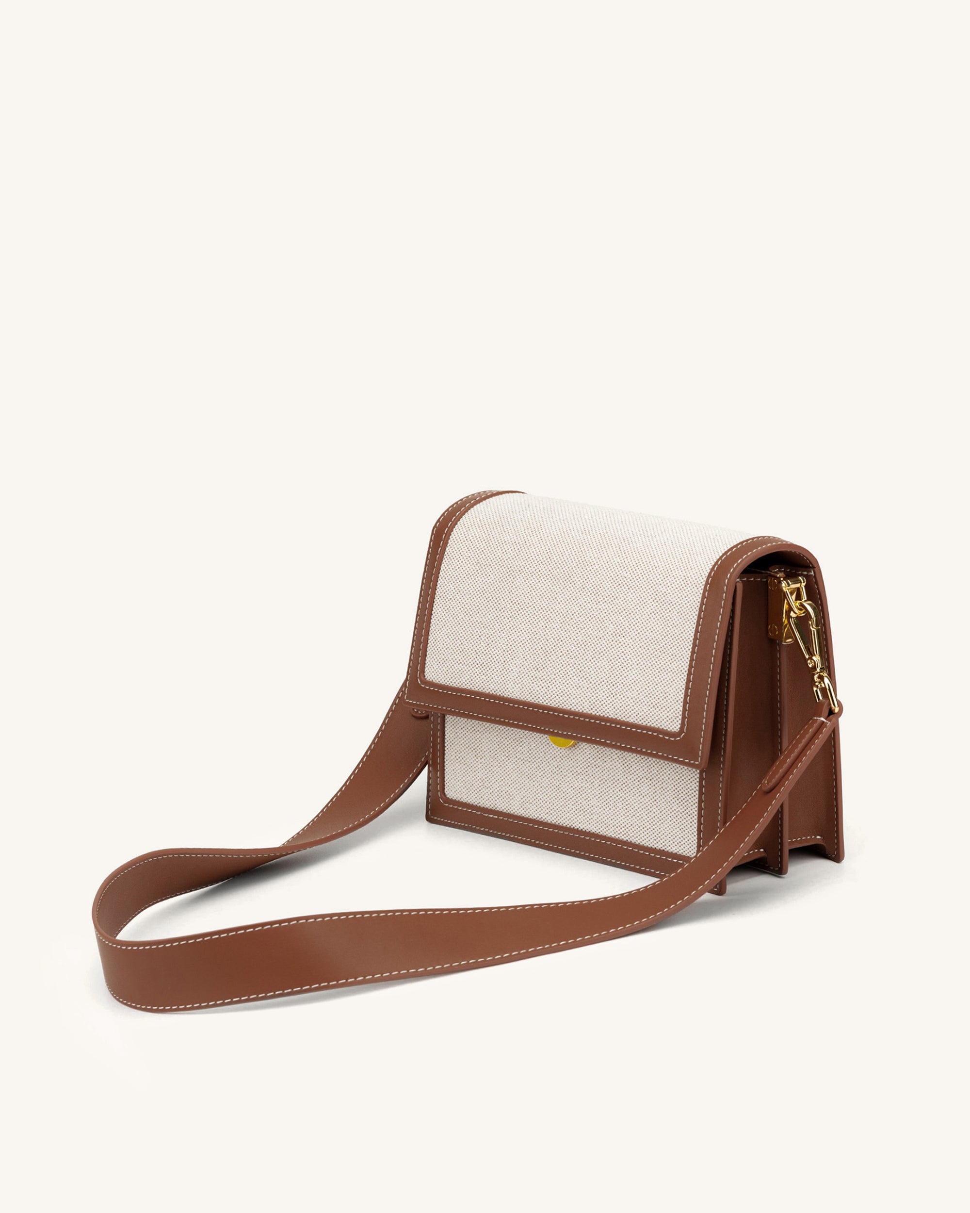 Mini Flap Crossbody - Brown Croc