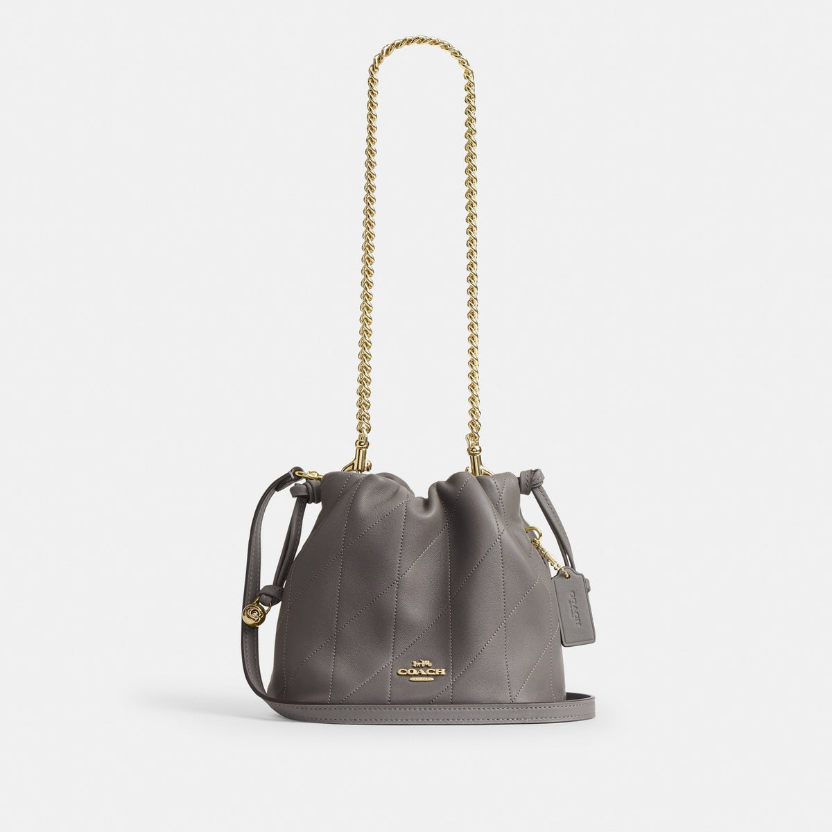 Faye Mini Drawstring Bag With Quilting