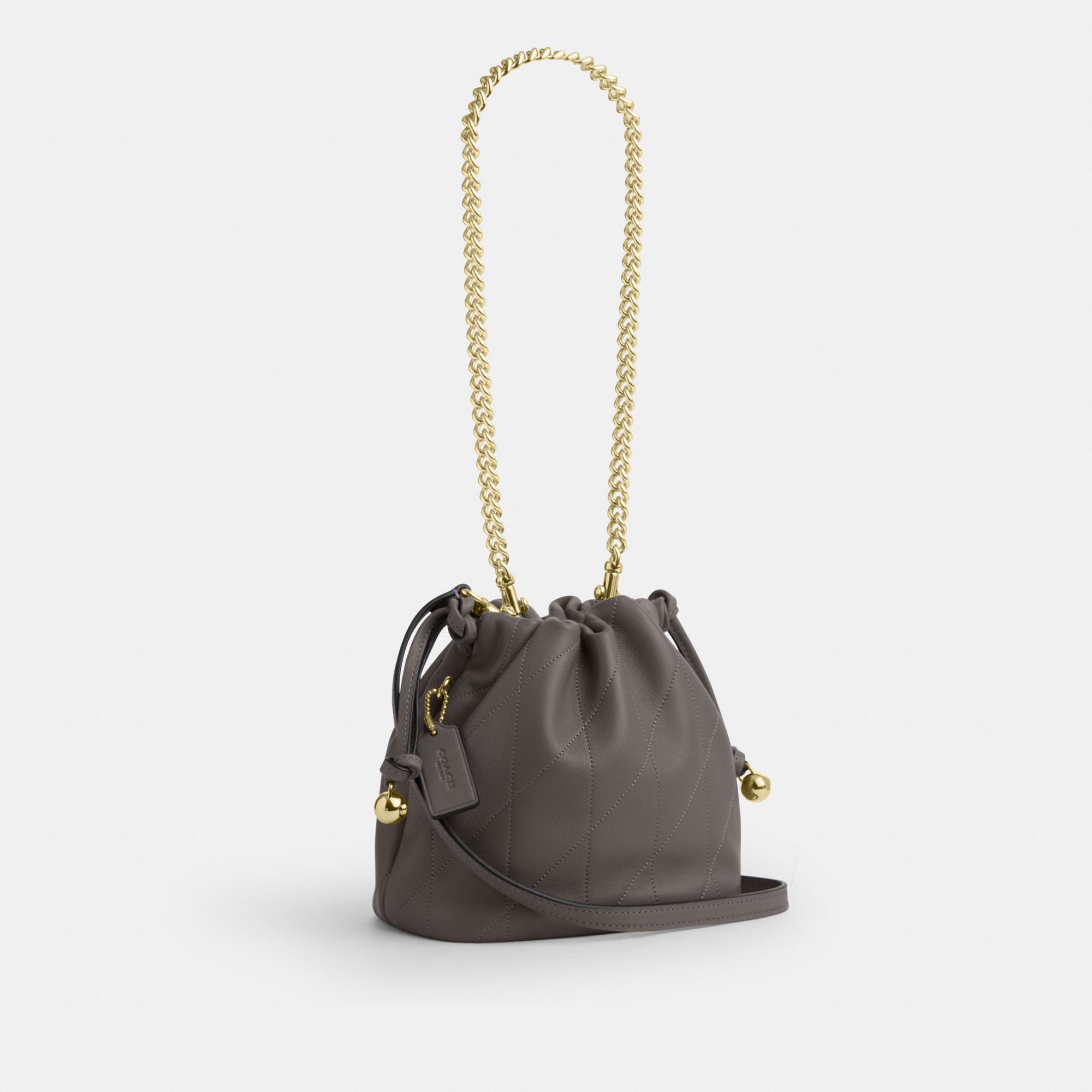 Faye Mini Drawstring Bag With Quilting