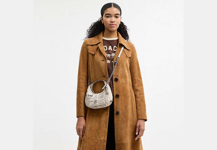 Carmen Mini Crossbody Bag With Newspaper Print
