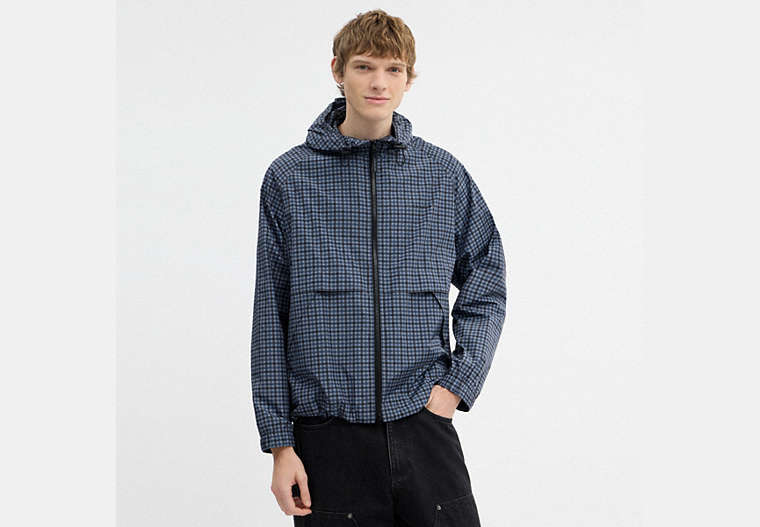 Plaid Windbreaker In Recycled Polyester